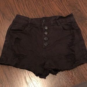 Black jean shorts
